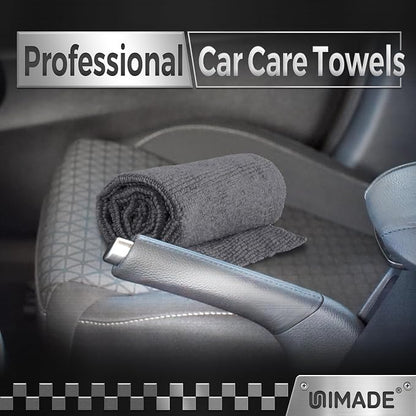 UNIMADE Microfiber Cleaning Cloth, 400 Pack Microfiber Towels for Cars Commercial Grade Work Rags Bulk Detailing Cloth for Automotive Bar Mechanic Restaurant Garage Housekeeping, 11.5"x 11.5", Grey