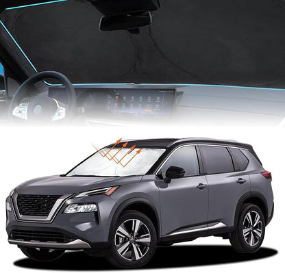 INSAUTO for Rogue Windshield Sun Shade Sunshade Foldable for Nissan Rogue 2014-2020 Windshield Cover Sun Visor Custom Fit for 2021-2023 Nissan Rogue 3rd Gen Accessories Blocks UV Rays Protector