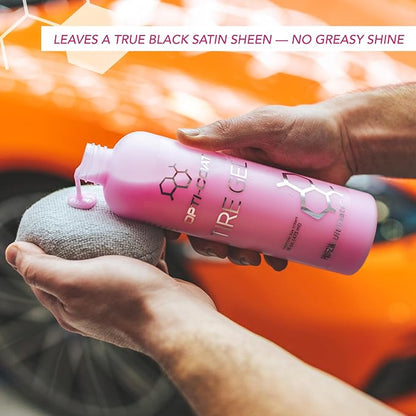 OPTI-COAT – Tire Gel – High Gloss Finish and Excellent Durability; Used to Protect and Dress Tires, Wheel Wells, Interior, & Exterior Plastic Trim; Protects from Ozone, UV, & Oxidation (16 Fl. Oz.)