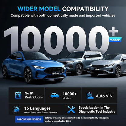UR300 Diagnostic Scan Tool for All Cars, 49 Resets with 200+Subfuncitons, 4000+Bidirectional Test Items, Battery Registration, OBD2 Scanner, ECU Coding for BMW/VW/Audi, Auto VIN CAN FD