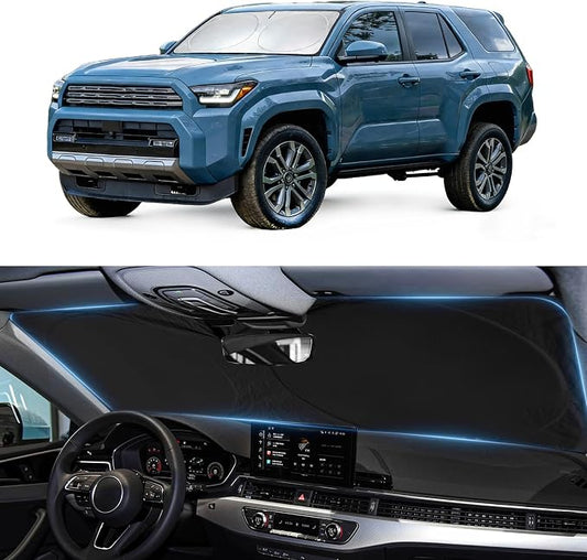 Custom Fit 4-Runner Windshield Sunshade for 4Runner 2010-2024 2025 4-Runner 5th Gen SUV, SR5 Trail Limited Front Window Shield Cover for Windshield Sun Visor Protector Block UV Car Accessories