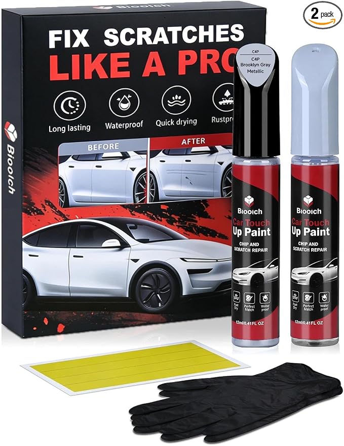 Brooklyn Gray Metallic C4P for BMW Touch Up Paint Kit[2K Clear Coat Included],Exact Color Match Touch Up Paint for Chip and Scratch