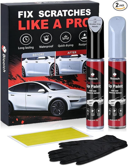 Brooklyn Gray Metallic C4P for BMW Touch Up Paint Kit[2K Clear Coat Included],Exact Color Match Touch Up Paint for Chip and Scratch