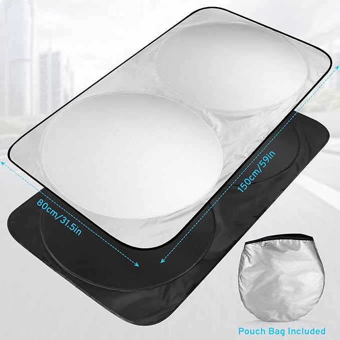 Car Windshield Sun Shade Sunshade Compatible with Toyota Camry 2026 2025 2024-2018 Corolla Cross 2022-2026 Crown 2023-2025 LE XSE XLE Hybrid SE Accessories, Car Front Window Sun Shield