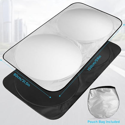Car Windshield Sun Shade Sunshade Compatible with Toyota Camry 2026 2025 2024-2018 Corolla Cross 2022-2026 Crown 2023-2025 LE XSE XLE Hybrid SE Accessories, Car Front Window Sun Shield