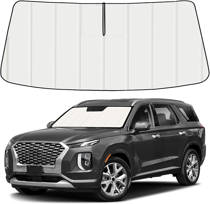 Windshield Sun Shade for Hyundai Palisade 2020-2025 2026, Front Window Visor Accessories, Folding Design Blocks Heat & UV Rays Maintain Cool Interior and Save Space