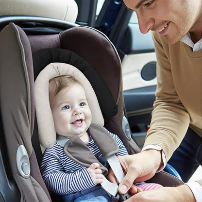 COOLBEBE Upgraded 2-in-1 Babybody Supports for Newborn Infant - Extra Soft Breathable Car Seat Insert Cushion Pad, Perfect for Carseat, Stroller, Swing, Bouncer, Black