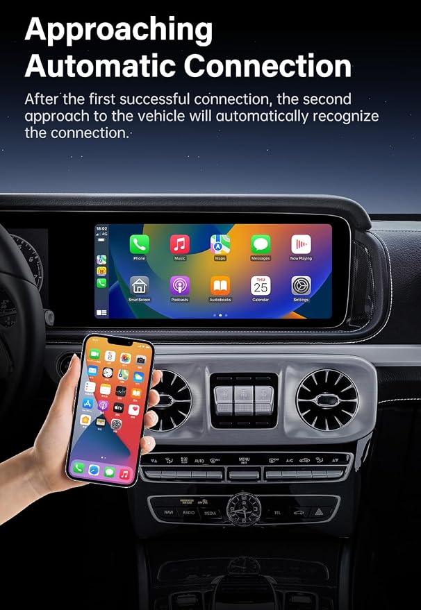 2-in-1 Wireless CarPlay & Android Auto Adapter 2024 Upgraded, Aluminum Mini Bluetooth Dongle Box Converts Factory Wired CarPlay/Android Auto to Wireless, Compatible with iOS & Android, Blue