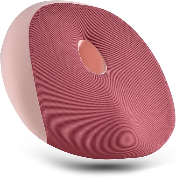 FLORICH Large Car Seat Cushion for Long Sitting, Ergonomic Memory Foam Driving Seat Cushion for Back & Sciatica Pain Relief, Non-Slip Washable Seat Cushion for Car, Driver, Office-Pink