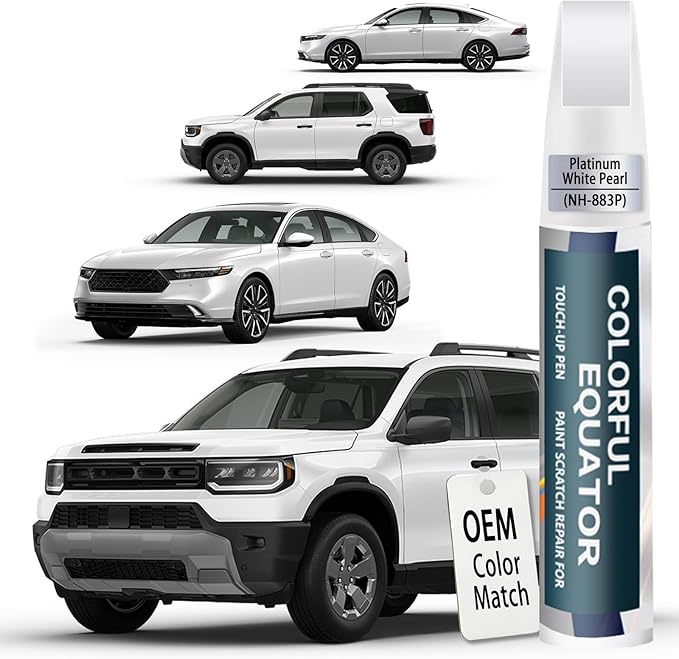 Car Touch up Paint(NH-883P Platinum White Pearl) Compatible with Honda, Car Paint Pen Scratch Repair Two-In-One Touch Up Paint, Premium Car Scratch Remover for Deep Scratches