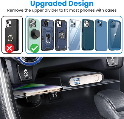 DIAMOOKY Upgraded Center Console Organizer Compatible with Toyota RAV4 2025 2024 2023 2022 2021 2020 2019 Interior Accessories, Gear Shift Storage Tray Secondary Box Insert Divider - 2pcs