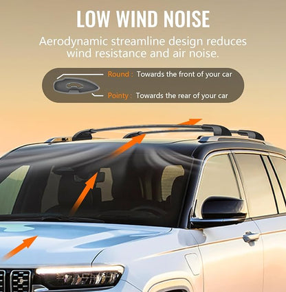 300lbs Roof Rack Cross Bars Compatible with 2021-2026 Jeep Grand Cherokee L 3-Row & 2022-2026 Grand Cherokee WL 2-Row, Aluminum Lockable Roof Rails Crossbar for Rooftop Cargo Kayak Snowboard