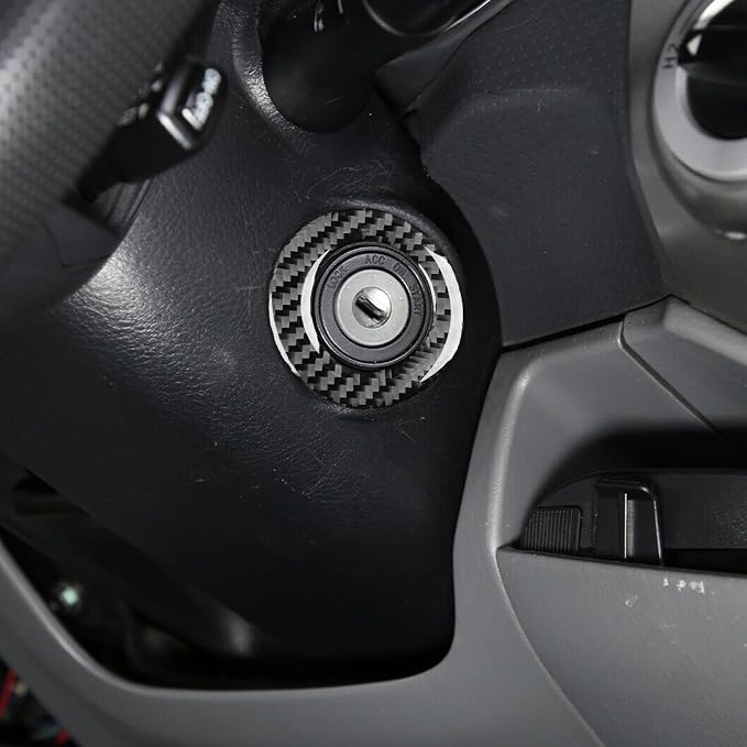 NVCNX Real Premium Carbon Fiber for Toyota 2nd Gen Tacoma Accessories 2005-2015 2006 2007 2008 2009 2010 2011 2012 2013 2014 Car Engine Ignition Key Hole Cover Interior Trim Sticker Decal 1PC