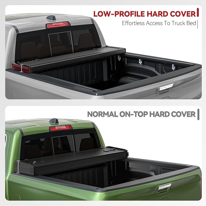 YITAMOTOR Low-Profile Hard Quad-Fold Truck Bed Tonneau Cover Compatible with Ram 1500 New Body Style 2019-2026 with 5.7 ft Bed Without Rambox