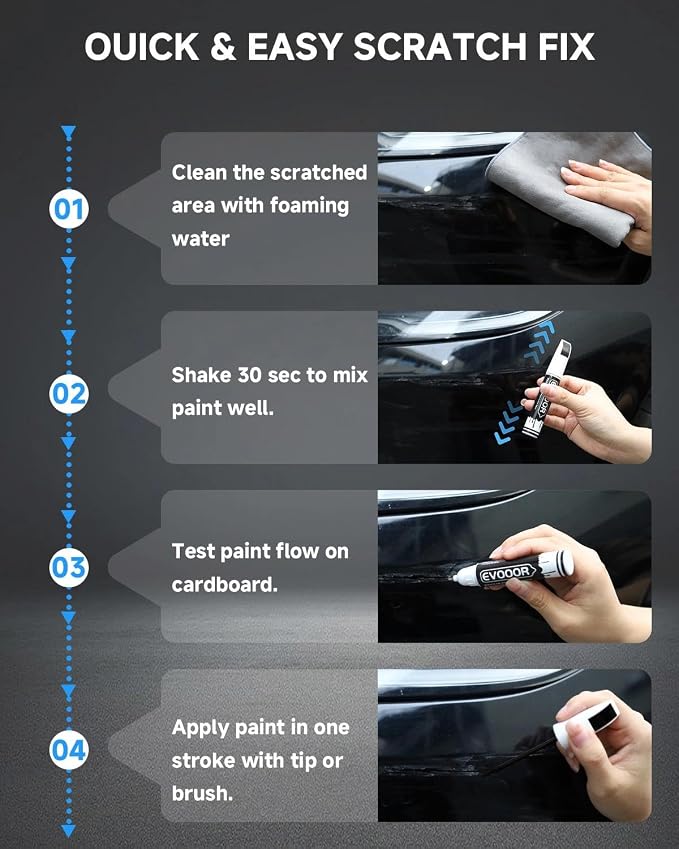 Touch Up Paint for Ford – Exact Match 2 in 1 Paint Pen for Chips and Nicks Repair (Atlas Blue Metallic(B3/M7440))