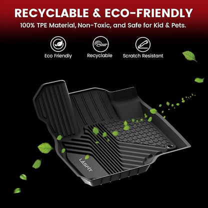 LASFIT Floor Mats for Acura RDX 2019-2026 All Weather Floor Liner TPE Custom Fit Car Mats for Acura RDX 1st & 2nd Row Mats Tasteless Durable and Easy to Clean Black