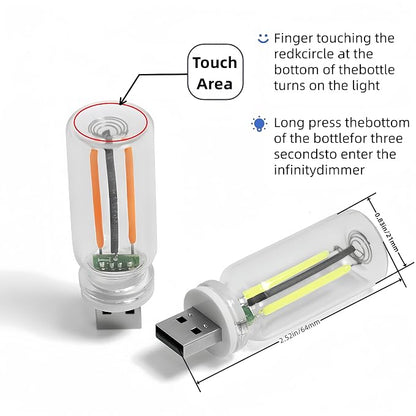 USB LED Car Interior Atmosphere Lamp, Plug-in USB Decor Night Light, Portable Auto Ambient Lighting Kit, Universal Vehicle Interior Accessories for Most Cars (Yellow Light)