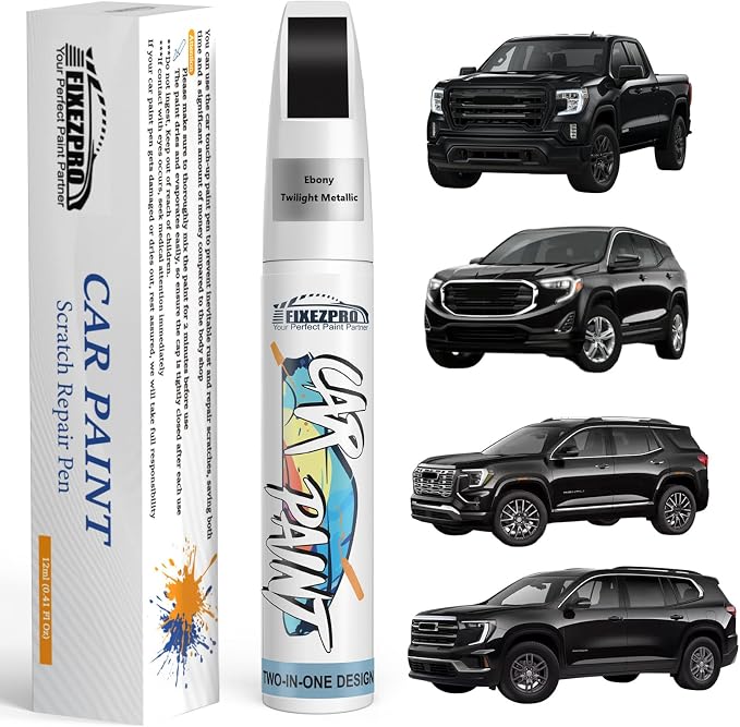 Ebony Twilight Metallic(GB8/WA384A) Touch Up Paint for GMC, Exact Color Match Car Paint Scratch Repair Remover Pen Kit Fix Vehicle Chips and Automotive Nicks Scuff
