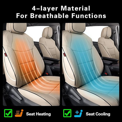 EKR Sienna Seat Covers for 2021-2026 Toyota Sienna Limited,Platinum,2nd Row Captain Chairs with Legrest 7 Seats,Automotive Seat Covers,Car Seat Cover Full Set,Leather (Beige)