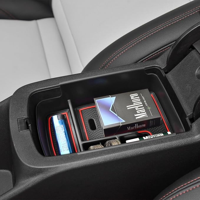 EDBETOS Center Console Organizer Tray Compatible with 2024 2025 2026 Chevy Trax Accessories LS 1RS LT 2RS ACTIV Interior Secondary Armrest Storage Box Insert Tray, Red