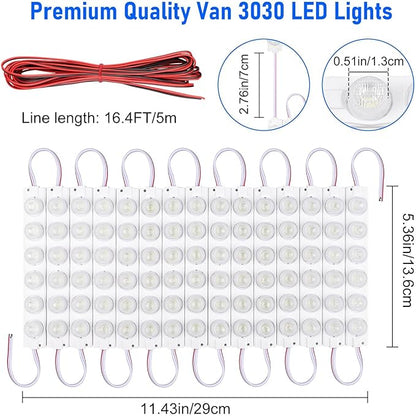 Linkstyle 12V 180 LEDs Car Interior Light Bar, 12V LED Light Strip LED Module Lighting Ceiling Dome Lamp for Car Truck Van RV Caravans Trailer Boat Christmas Decor, 30 Modules