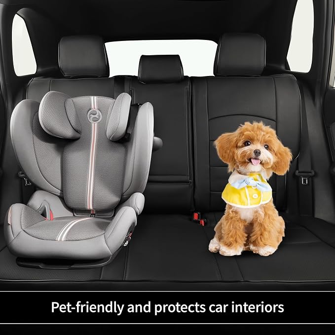 EKR Rav4 Seat Covers Custom Fit for Toyota Rav4 (Hybrid) SE/XSE & (PHEV) GR Sport 2026, Car Seat Cover Full Set for SUV,Factory-Style Interior Upgrade, Easy-Wipe Protection,Faux Leather(Black)