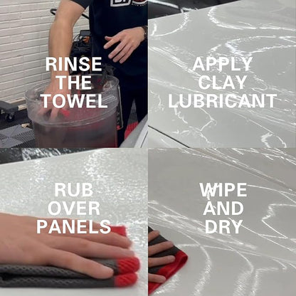 3 Pcs 12'' Fine Grade Clay Towel, Perforated Synthetic Decontamination Towel for Cleaning & Release of Paint Contaminants, Improve Wax and Sealant Bonding, Enhance Gloss and Color Depth