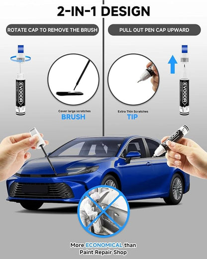 Touch Up Paint Compatible with Toyota Exact Match 2 in 1 Touch up Paint for Chips and Nicks Repair (Blue Crush Metallic(8W7))