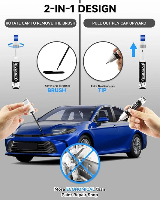 Touch Up Paint Compatible with Toyota Exact Match 2 in 1 Touch up Paint for Chips and Nicks Repair (Blue Crush Metallic(8W7))