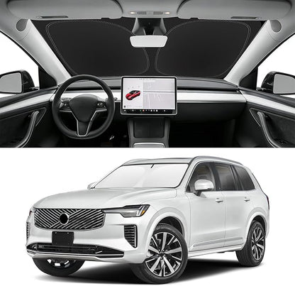 Custom Fit Windshield Sun Shade for Volvo XC90 2016-2026, Blocks UV & Heat, Front Window Sunshade Accessorie, Easy Fold & Store Keep Your Car Cooler