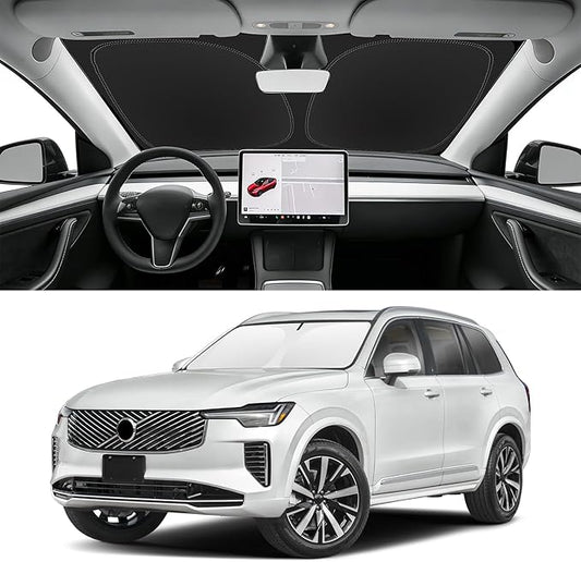 Custom Fit Windshield Sun Shade for Volvo XC90 2016-2026, Blocks UV & Heat, Front Window Sunshade Accessorie, Easy Fold & Store Keep Your Car Cooler