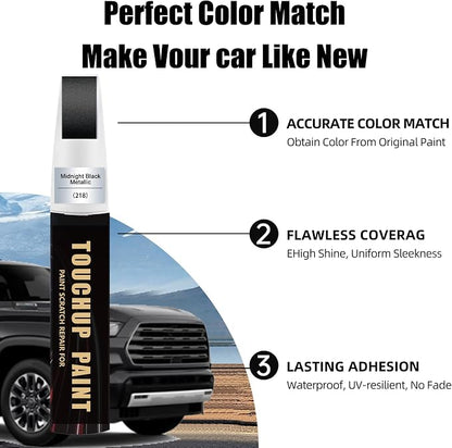Midnight Black Metallic(218) Car Paint Touch Up Pen Compatible with Toyota,2-In-1 Color Accurate Touch Up Car Scratch Repair Paint Match Toyota Series Automotive Scratch Remover for Nicks&Chips Repair