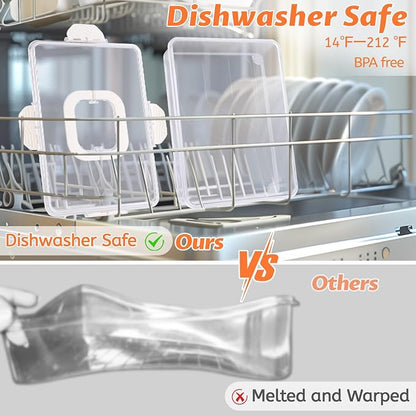 TCHZA Snackle Box Container, Dishwasher Safety - Divided Serving Tray with Lid and Handle, Charcuterie Board for Portable Snack Platters - Clear Organizer for Fruits Snacks,Perfect for Road Travel