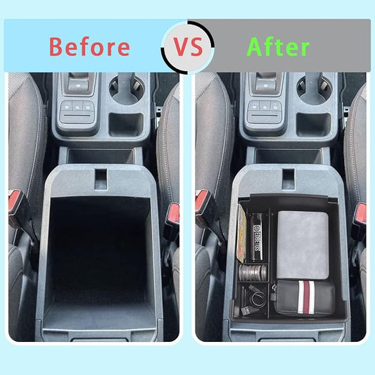 EDBETOS Center Console Organizer Tray Compatible with Ford Maverick 2022 2023 2024 2025 2026 Accessories P758 Pickup Interior Secondary Armrest Storage Box Divider, Black