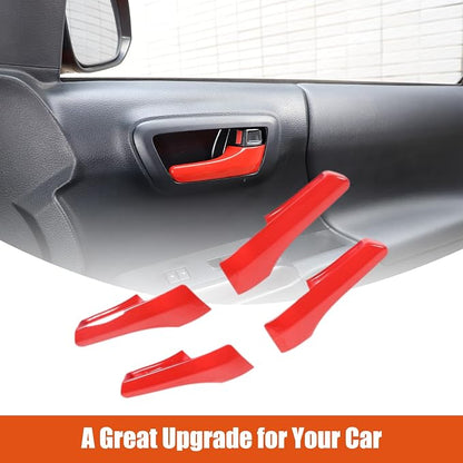 CHEAYAR Car Inner Door Handles Cover Trim Compatible with Toyota Tacoma 2016-2022, Auto Inner Door Handles Cover Interior Door Handles Protector Trim Decorate Covers Accessories (red)