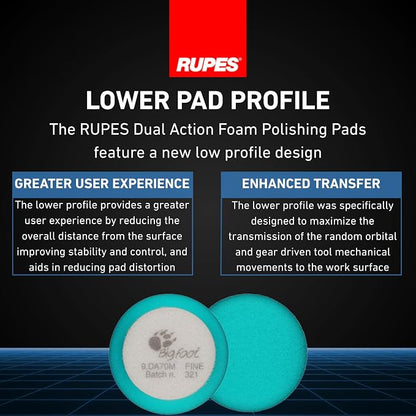 RUPES D-A Intermediate Foam Pads (Light Blue) Ø 54/70mm, 4 pcs