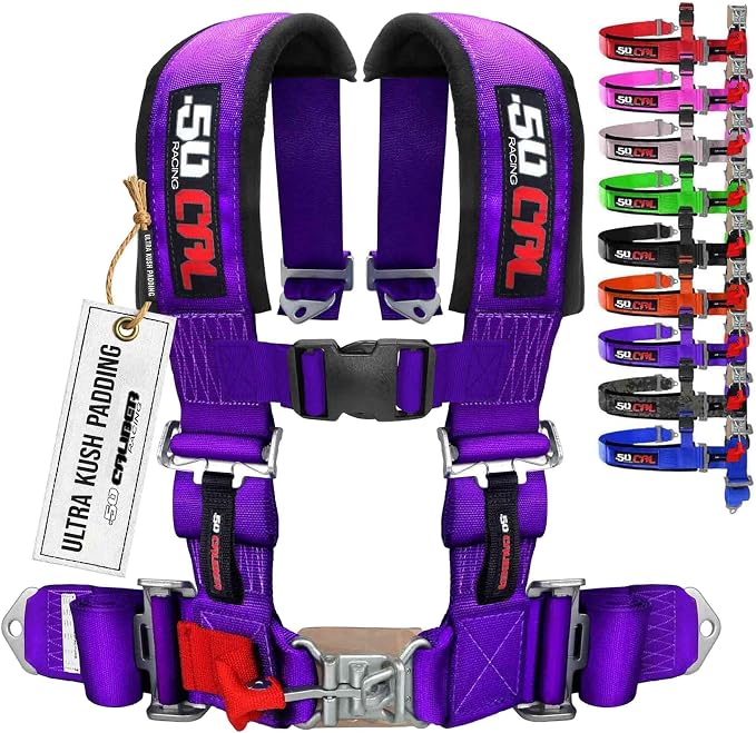 1pc Purple 4 Point Harness for Bucket Seat, Latch Release, 9 Color Options, Racing Harness, Race Car, Off Road, UTV, RZR [6008P2]