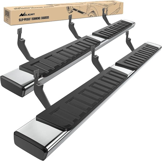 Nilight Running Boards for 2015 2016 2017 2018 2019 2020 2021 2022 2023 2024 2025 2026 Chevrolet Colorado/GMC Canyon Crew Cab 4 Full Size Doors 6 Inch Stainless Steel Bolt-on Side Step Nerf Bars