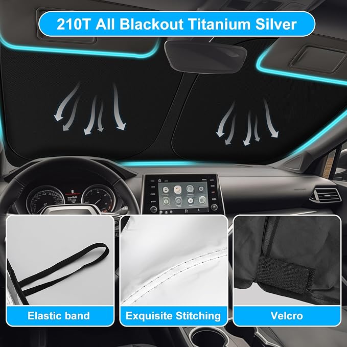 for Toyotа RAV4 2019-2023 2024 2025 2026 Windshield Sun Shade Custom Fit RAV-4 SUV TRD Off-Road, LE XLE Premium Limited Foldable RAV4 Sunshade, UV Block & Protector Rav4 Accessories