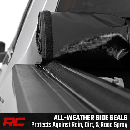 Rough Country Soft Roll Up Truck Bed Tonneau Cover for Ford Maverick (2022-2026) - Fits 4'6 (54.4") Bed, Weatherproof Bed