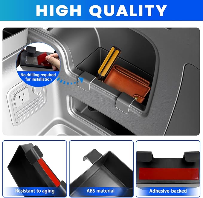 Trunk Organizer Fits for 2010-2024 Toyota 4Runner 5-Seat 2nd Row Trunk Storage Box No-Drill Compatible with 4Runner Accessories (Right Hanging)