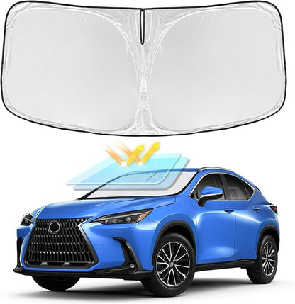 for Lexus NX NX300h/NX300/NX200t 2015-2021 Windshield Sun Shade - 4 Layers Car Sunshades for Front Windows Shade Cover Custom Fit NX Sun Visor 250T Retractable Shade Blocks UV Rays Car Accessories