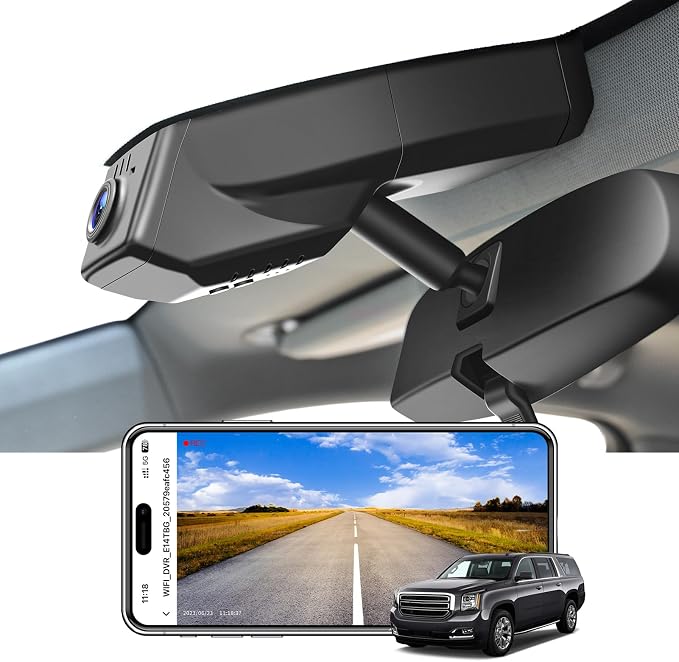 mangoal STARVIS 2 Front 4K HDR Dash Cam IMX678, Custom Fit for GMC Yukon, Yukon XL 2015 2016 2017 2018 2019 2020(Model C), 5GHz WiFi, GPS, 64GB Card