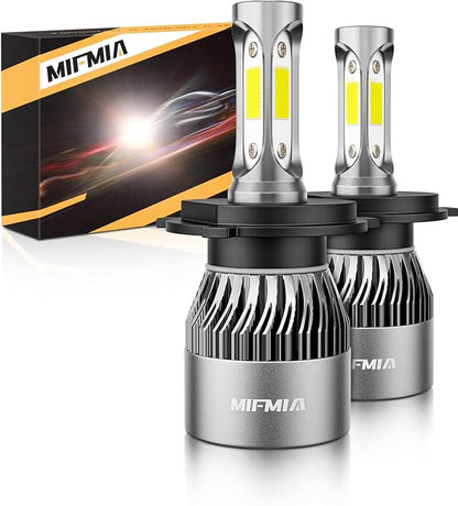 𝖧𝟦/𝟫𝟢𝟢𝟥 Bulbs 6500K Cool White, Backup Plug-N-Play with Cooling Fan Waterproof Off Road Lights, Pack of 2