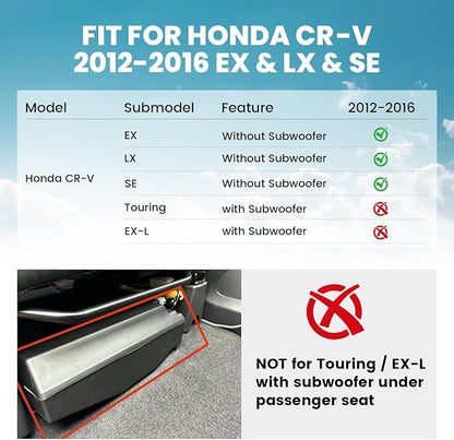 LASFIT Floor Mats for Honda CR-V 2016 2015 2014 2013 2012 EX & LX & SE (NOT Fit EX-L & Touring), Custom Fit All Weather Protection TPE Floor Liner,1st & 2nd Row, Black