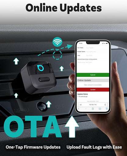 OTTOCAST Mini Pico Wireless CarPlay & Android Auto Adapter – WiFi 6 + Bluetooth 5.4, Plug & Play, Fast Auto-Reconnect, Ultra-Compact Design, Works with Factory Wired CarPlay Cars