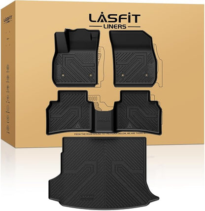 LASFIT Floor Mats for Buick Envision 2021-2026, TPE All Weather Protection Custom Fit 1st & 2nd Row Floor Liners and Trunk Mats Rubber Car Liners for Buick Envision Accessories, Black, Easy to Clean
