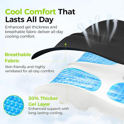 AUVON Gel Seat Cushion for Office Chairs, Ergonomic Memory Foam Chair Cushions for Long-Sitting Support & Sciatica, Back, Tailbone Pain Relief, Breathable Car Seat Cushion with Anti-Slip Base