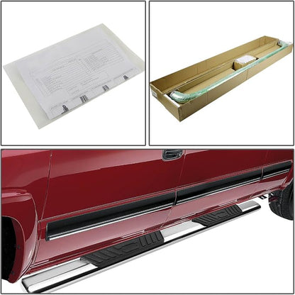 Auto Dynasty Oval Running Board Compatible with 2001 2002 2003 Ford F-150 Crew Cab, Stainless Steel Side Step Rail Nerf Bars, 5" Step Bars, Polished Chrome