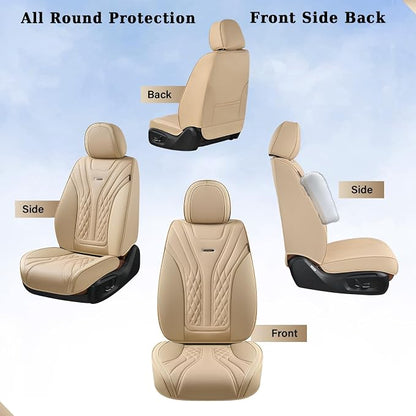 Coverado Car Seat Covers, Car Seat Covers Front Seats, 2-Pack Front Seat Cover, Nappa Leather Waterproof Seat Covers, Car Seat Protectors, Automotive Seat Covers Universal Fit for Most Vehicles